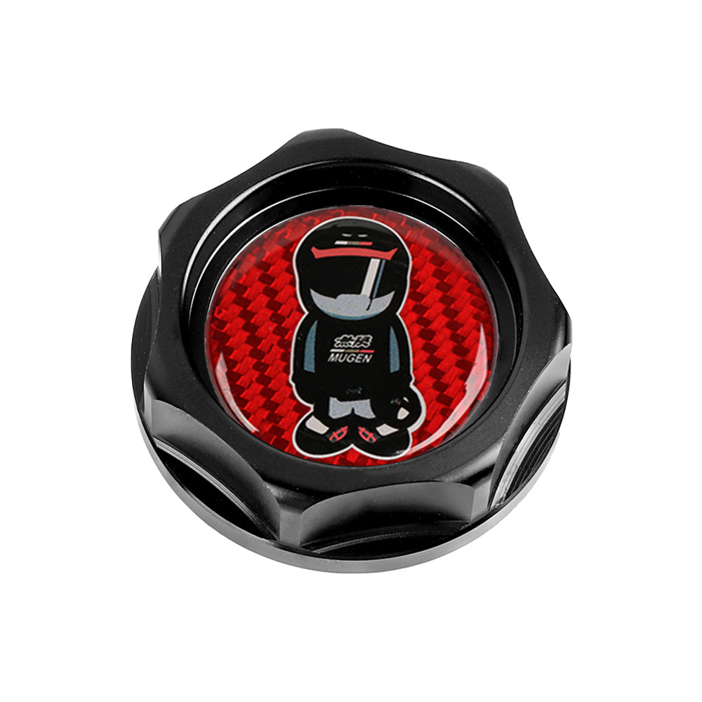 Brand New Mugen Racer Black Engine Oil Cap With Real Carbon Fiber Mugen Racer Sticker Emblem For Honda / Acura