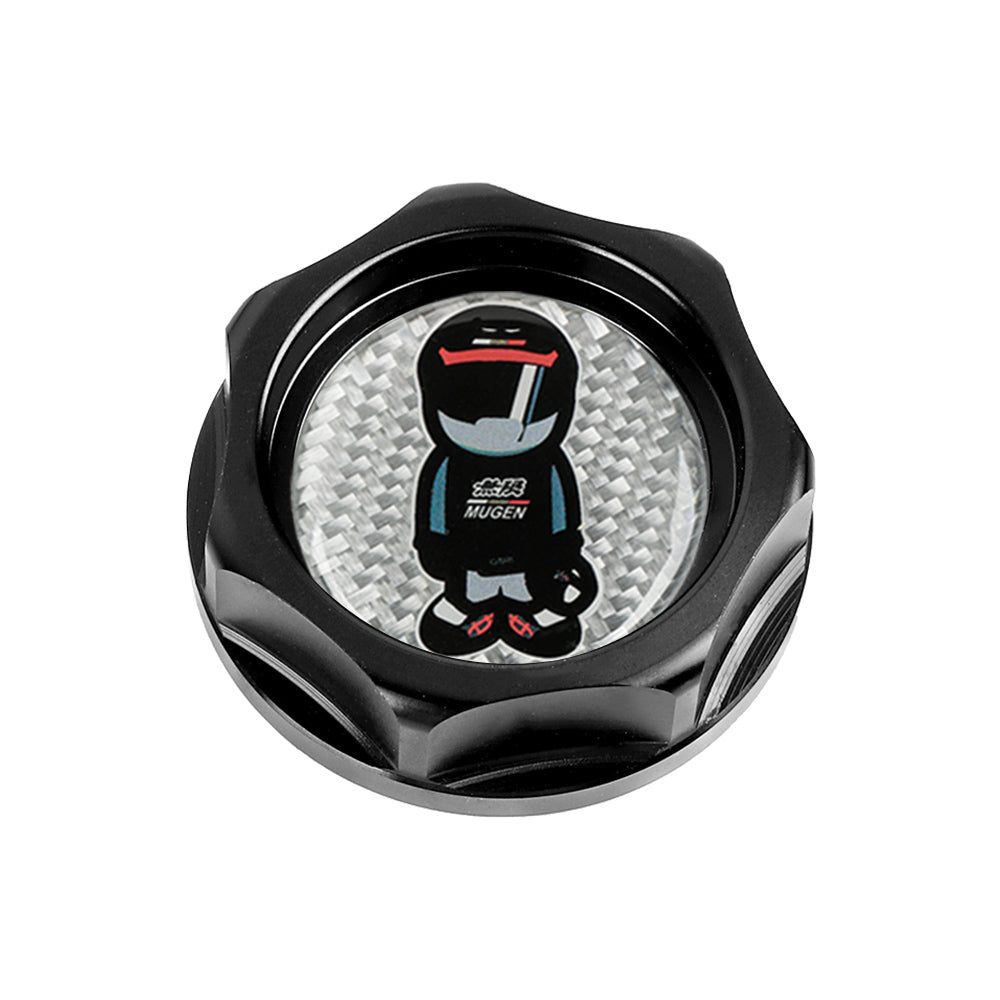 Brand New Mugen Racer Black Engine Oil Cap With Real Carbon Fiber Mugen Racer Sticker Emblem For Honda / Acura