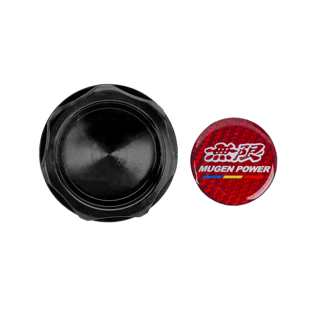 Brand New Mugen Power Black Engine Oil Cap With Real Carbon Fiber Mugen Power Sticker Emblem For Honda / Acura