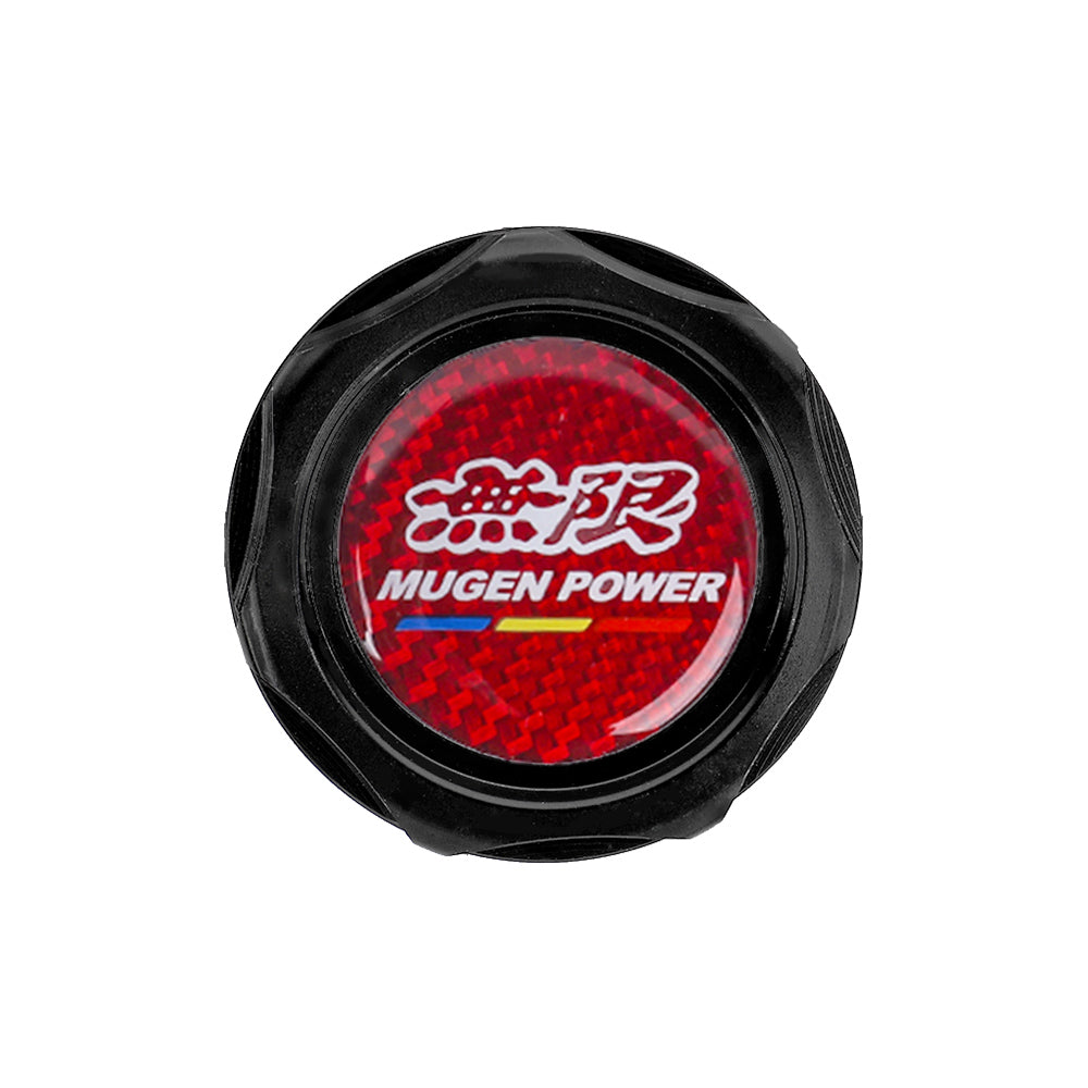 Brand New Mugen Power Black Engine Oil Cap With Real Carbon Fiber Mugen Power Sticker Emblem For Honda / Acura