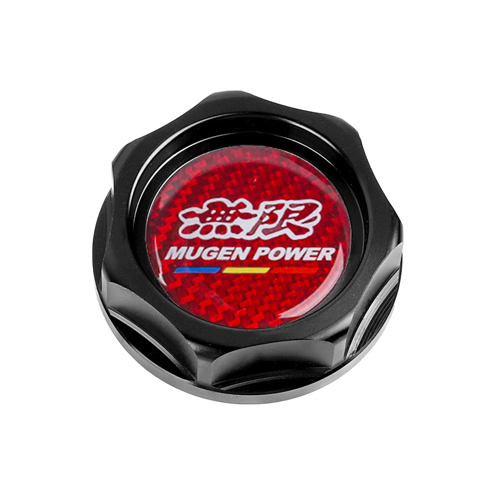 Brand New Mugen Power Black Engine Oil Cap With Real Carbon Fiber Mugen Power Sticker Emblem For Honda / Acura