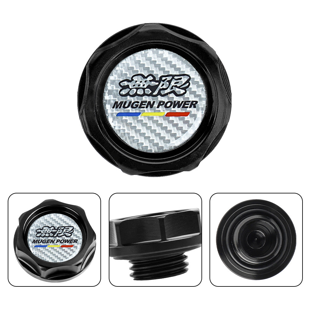 Brand New Mugen Power Black Engine Oil Cap With Real Carbon Fiber Mugen Power Sticker Emblem For Honda / Acura