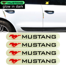 Load image into Gallery viewer, Brand New 4PCS FORD MUSTANG Glows in Dark Green Car Trunk Side Fenders Door Badge Scratch Guard Sticker