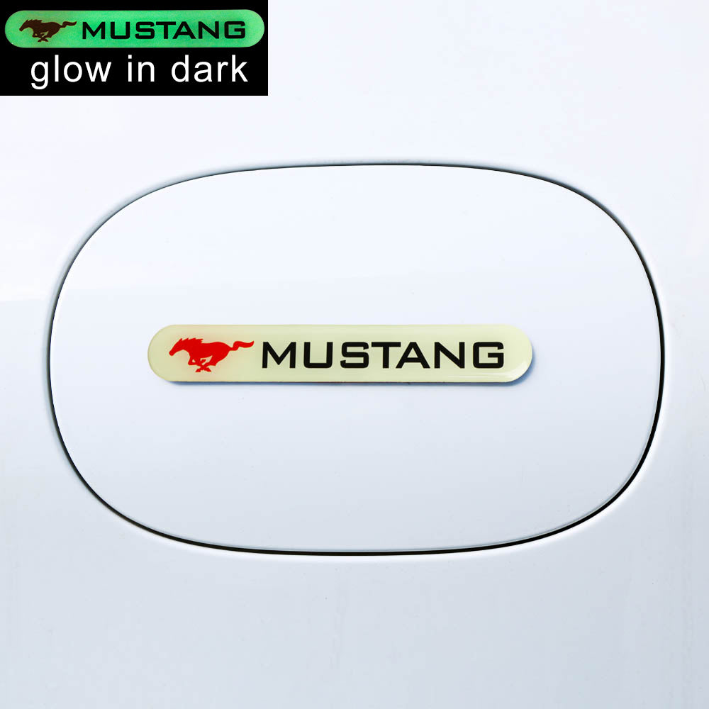 Brand New 2PCS FORD MUSTANG Glows in Dark Green Car Trunk Side Fenders Door Badge Scratch Guard Sticker