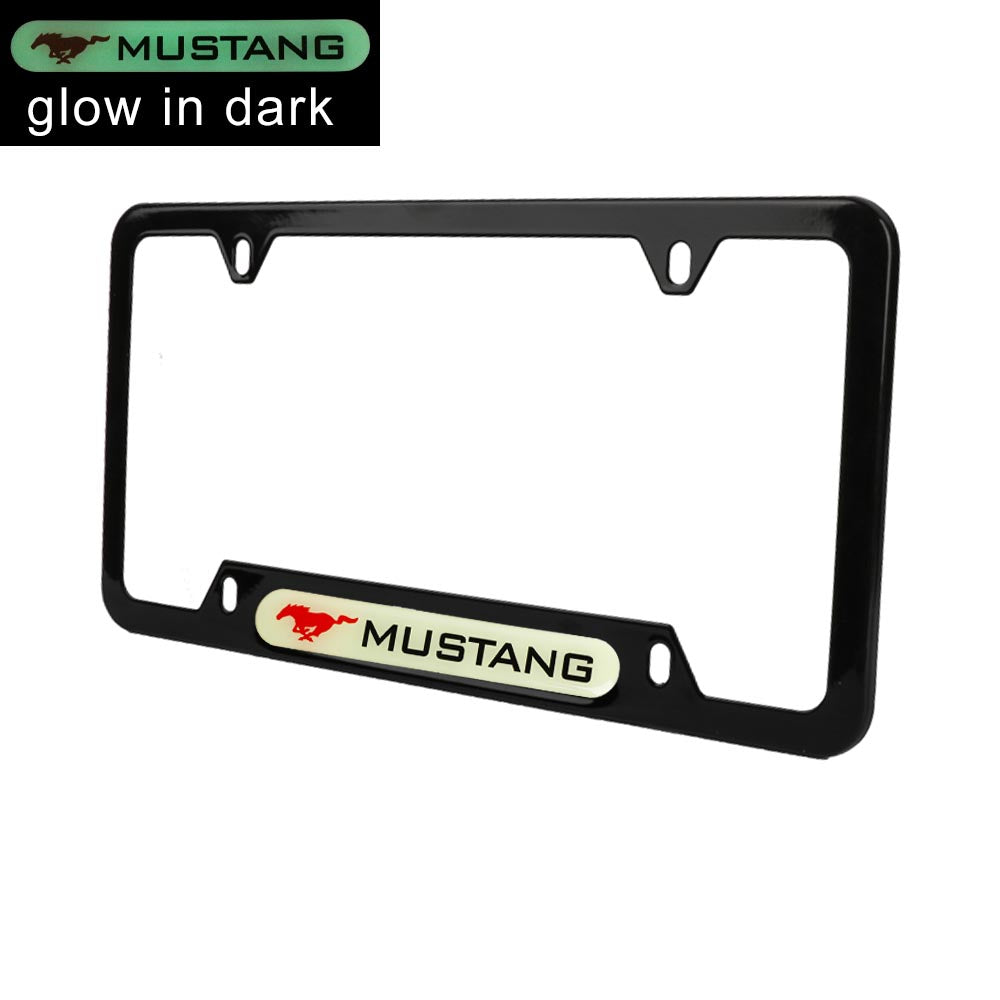 Brand New Universal 1PCS FORD MUSTANG Black Metal License Plate Frame