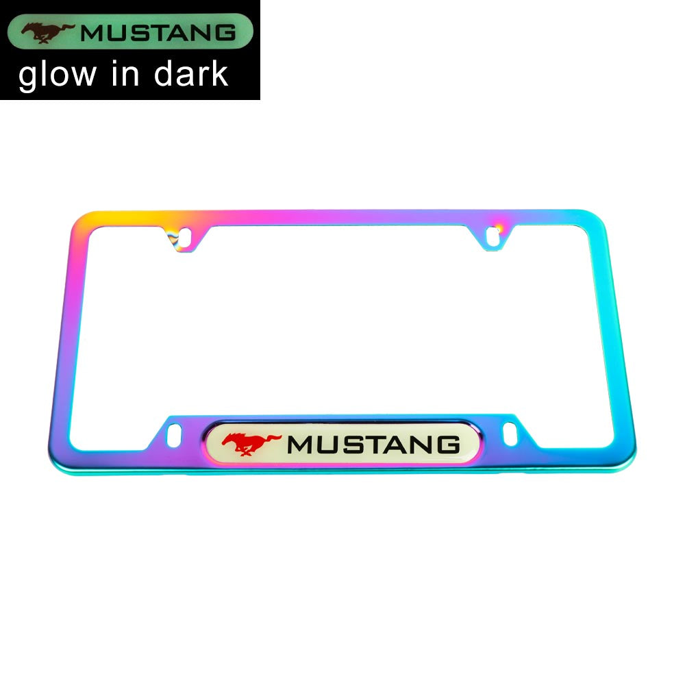 Brand New Universal 1PCS Ford Mustang Neo Chrome Metal License Plate Frame