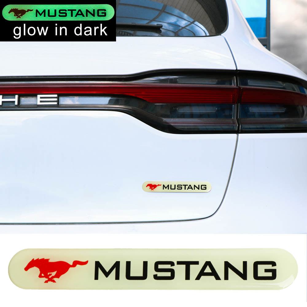 Brand New 1PCS FORD MUSTANG Glows in Dark Green Car Trunk Side Fenders Door Badge Scratch Guard Sticker