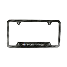 Load image into Gallery viewer, Brand New Universal 2PCS MUSTANG GT Carbon Fiber Look Metal License Plate Frame