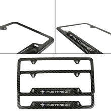 Load image into Gallery viewer, Brand New Universal 2PCS MUSTANG GT Carbon Fiber Look Metal License Plate Frame