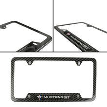 Load image into Gallery viewer, Brand New Universal 1PCS MUSTANG GT Carbon Fiber Look Metal License Plate Frame