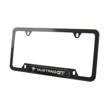 Load image into Gallery viewer, Brand New Universal 2PCS MUSTANG GT Carbon Fiber Look Metal License Plate Frame