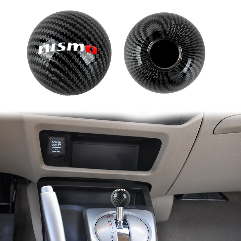 BRAND NEW UNIVERSAL NISMO JDM Aluminum Carbon Fiber Style Round Ball Manual Gear Stick Shift Knob Universal M8 M10 M12