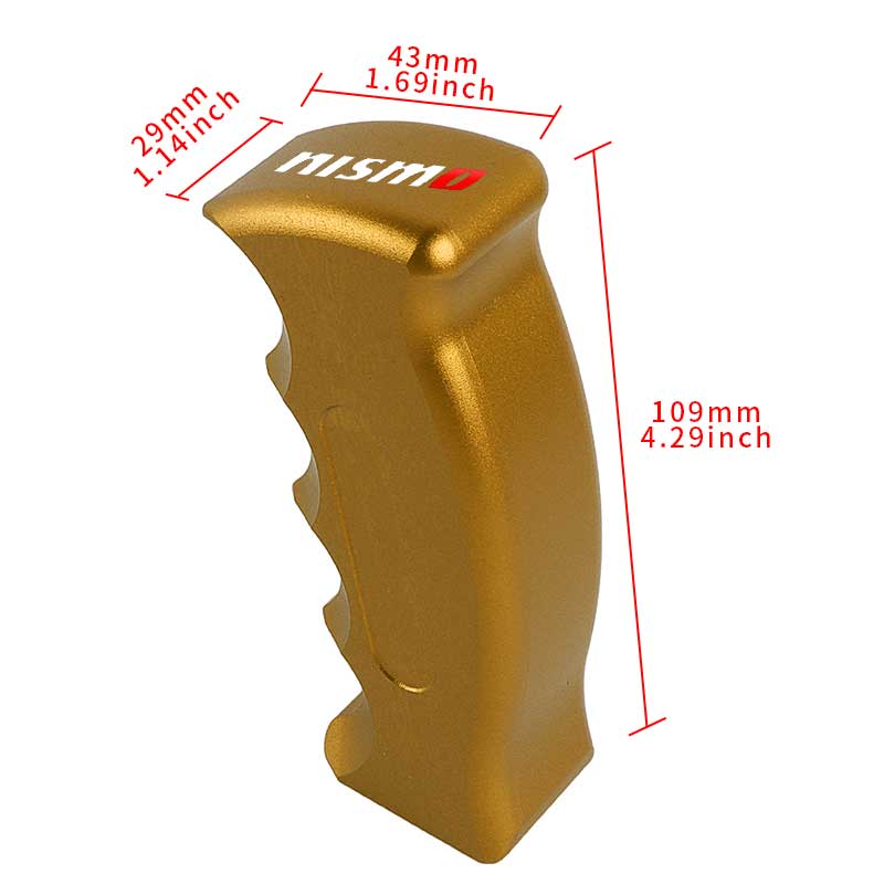 Brand New Nismo Universal Gold Aluminum Slotted Pistol Grip Handle Manual Gear Shift Knob Shifter M8 M10 M12