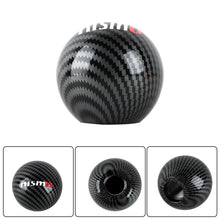 Load image into Gallery viewer, BRAND NEW UNIVERSAL NISMO JDM Aluminum Carbon Fiber Style Round Ball Manual Gear Stick Shift Knob Universal M8 M10 M12