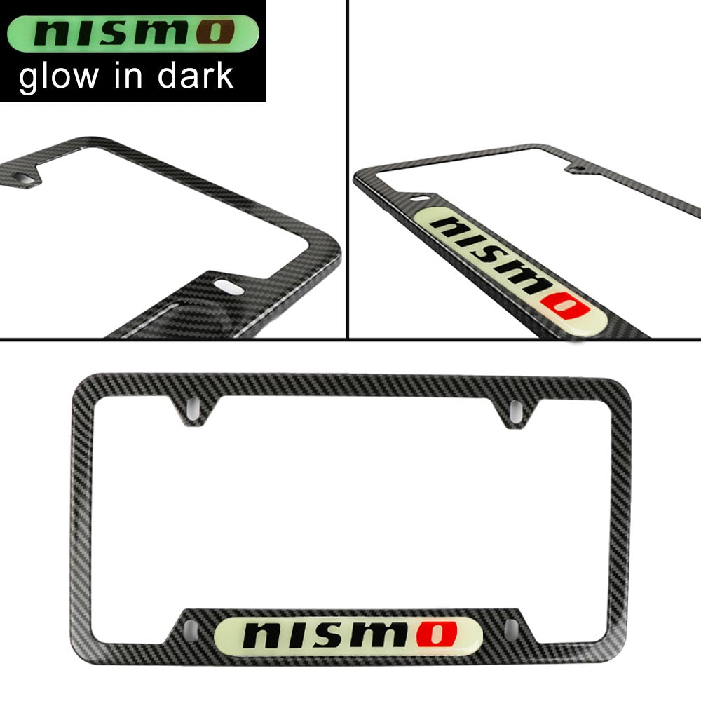 Brand New Universal 1PCS NISMO Carbon Fiber Style Metal License Plate Frame