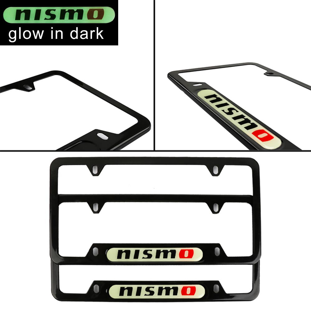 Brand New Universal 2PCS NISMO Black Metal License Plate Frame