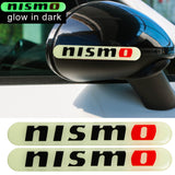 Brand New 2PCS NISMO Glows in Dark Green Car Trunk Side Fenders Door Badge Scratch Guard Sticker