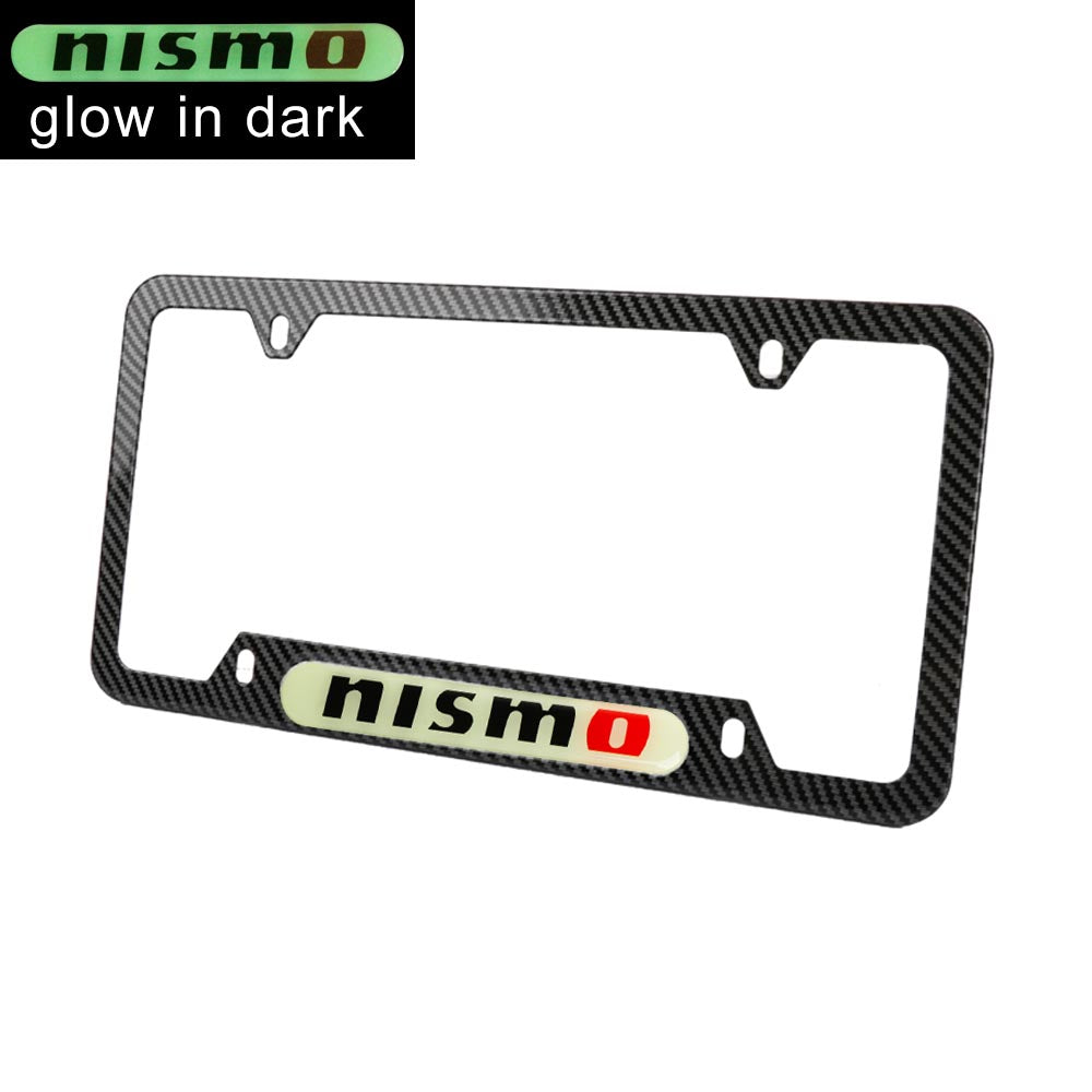 Brand New Universal 1PCS NISMO Carbon Fiber Style Metal License Plate Frame