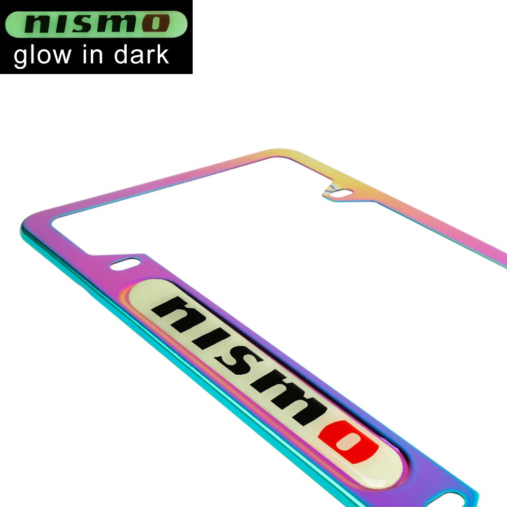 Brand New Universal 2PCS Nismo Neo Chrome Metal License Plate Frame