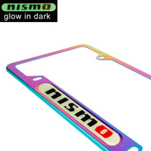 Load image into Gallery viewer, Brand New Universal 2PCS Nismo Neo Chrome Metal License Plate Frame