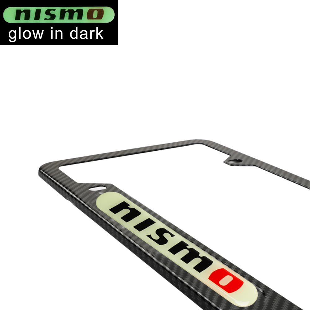 Brand New Universal 2PCS NISMO Carbon Fiber Style Metal License Plate Frame