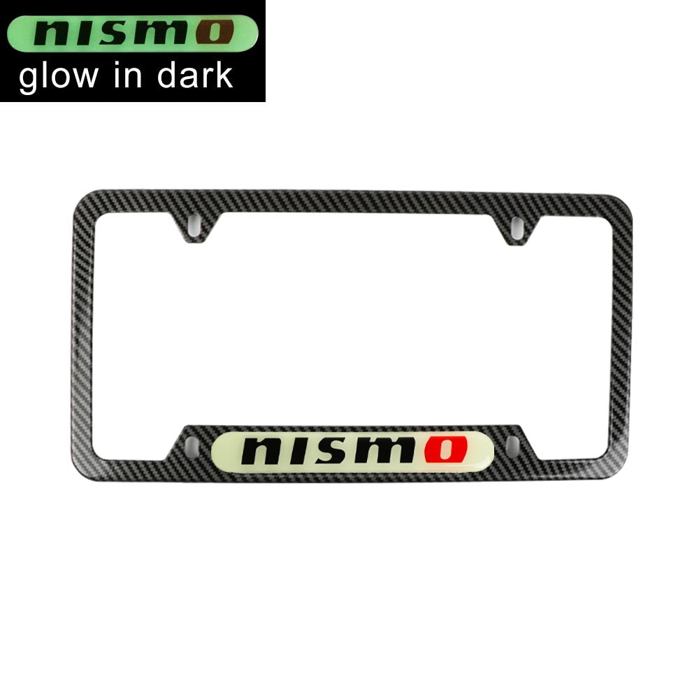 Brand New Universal 2PCS NISMO Carbon Fiber Style Metal License Plate Frame