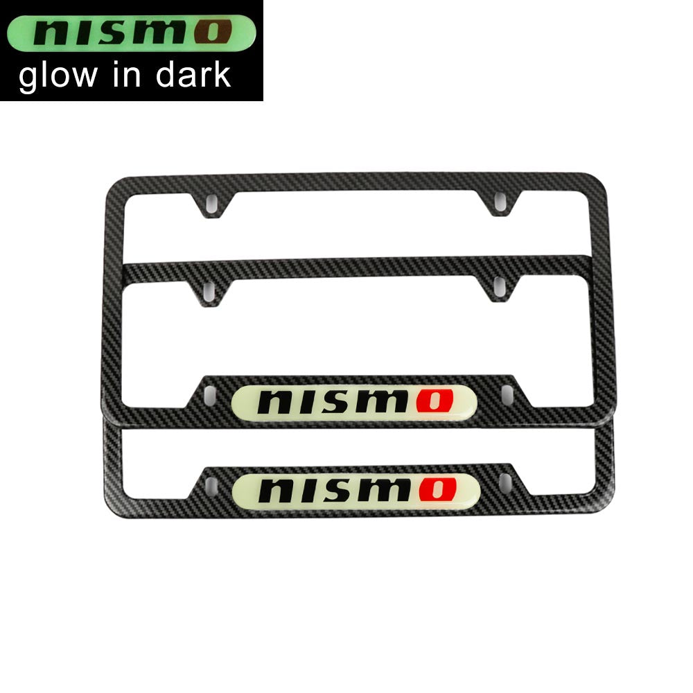 Brand New Universal 2PCS NISMO Carbon Fiber Style Metal License Plate Frame