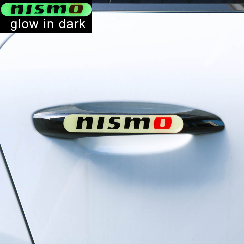 Brand New 8PCS NISMO Glows in Dark Green Car Trunk Side Fenders Door Badge Scratch Guard Sticker