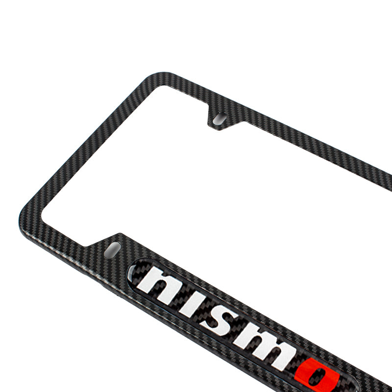 Brand New Universal 1PCS Nismo Carbon Fiber Look Metal License Plate Frame