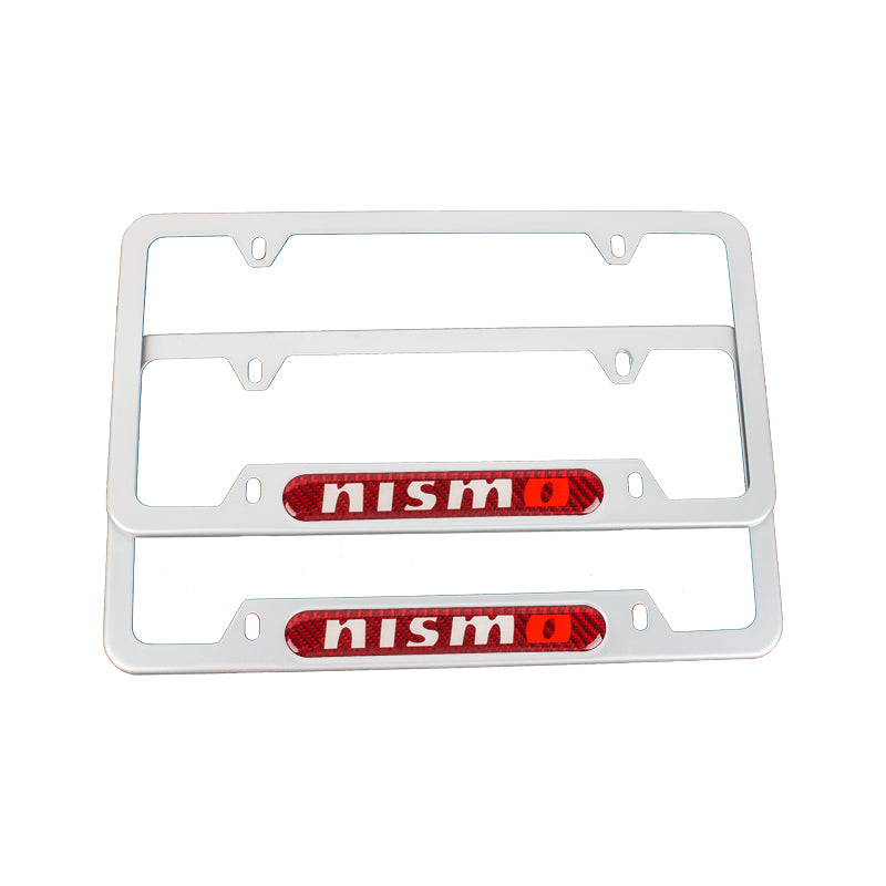 Brand New Universal 1PCS Nismo Silver Metal License Plate Frame