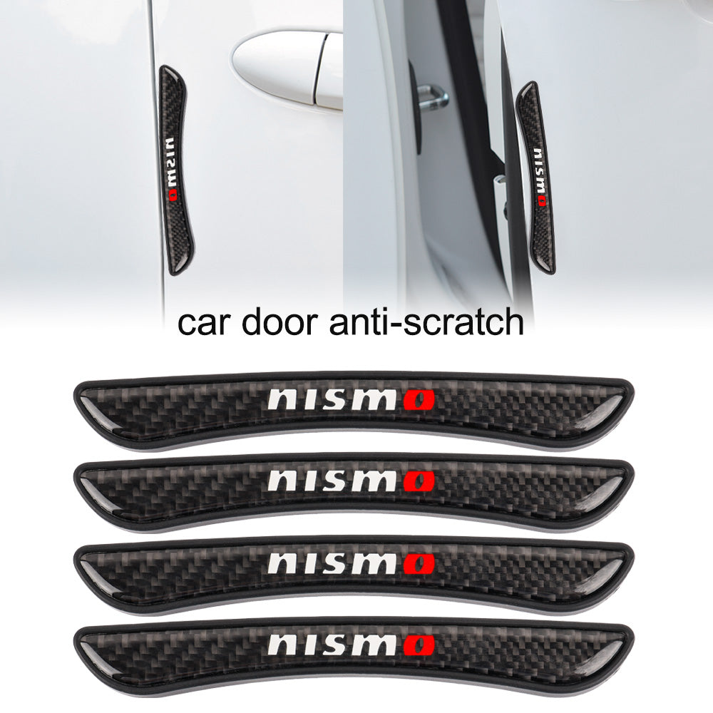 Brand New 4PCS Nismo Real Carbon Fiber Anti Scratch Badge Car Door Handle Cover Trim