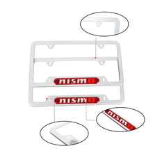 Load image into Gallery viewer, Brand New Universal 2PCS Nismo Silver Metal License Plate Frame