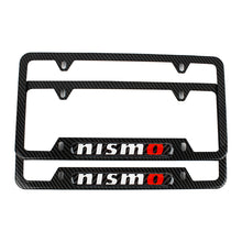 Load image into Gallery viewer, Brand New Universal 2PCS Nismo Carbon Fiber Look Metal License Plate Frame