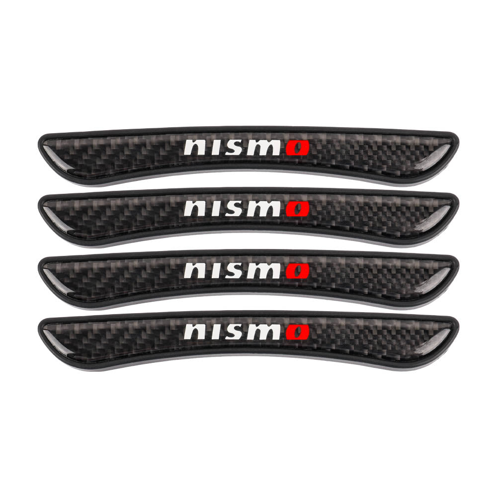 Brand New 4PCS Nismo Real Carbon Fiber Anti Scratch Badge Car Door Handle Cover Trim