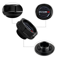 Load image into Gallery viewer, Brand New Nismo Black Engine Oil Cap With Real Carbon Fiber Nismo Sticker Emblem For Nissan