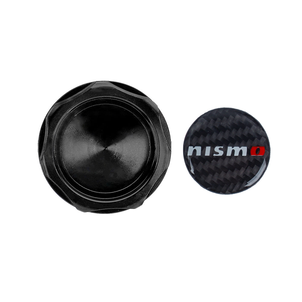 Brand New Nismo Black Engine Oil Cap With Real Carbon Fiber Nismo Sticker Emblem For Nissan