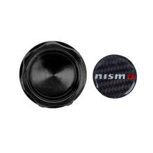 Load image into Gallery viewer, Brand New Nismo Black Engine Oil Cap With Real Carbon Fiber Nismo Sticker Emblem For Nissan