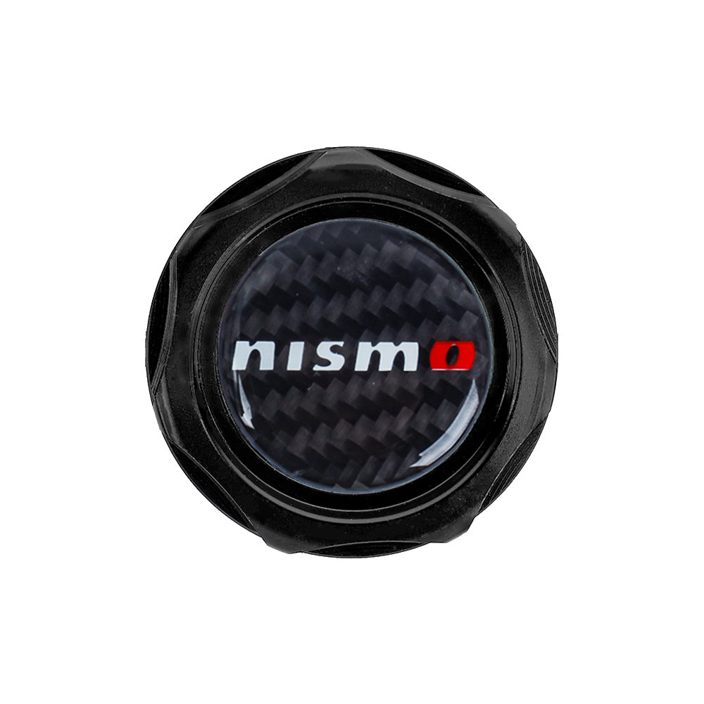 Brand New Nismo Black Engine Oil Cap With Real Carbon Fiber Nismo Sticker Emblem For Nissan