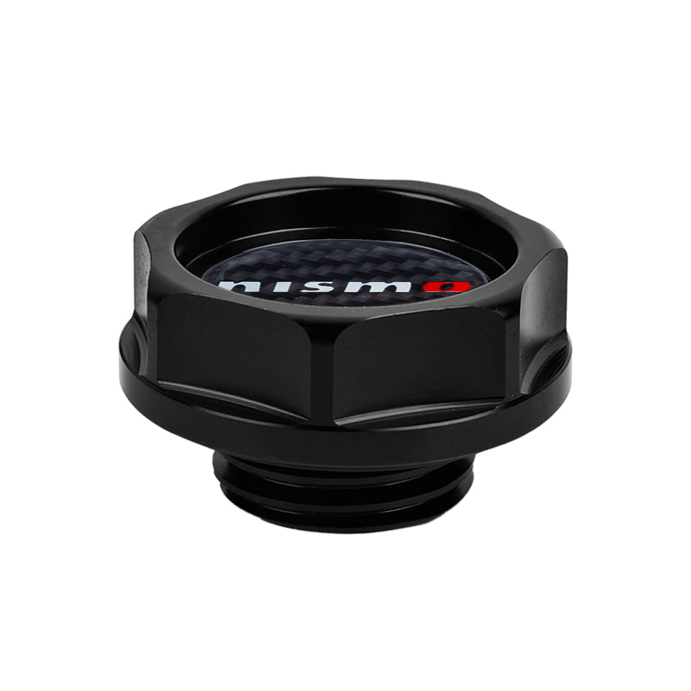 Brand New Nismo Black Engine Oil Cap With Real Carbon Fiber Nismo Sticker Emblem For Nissan