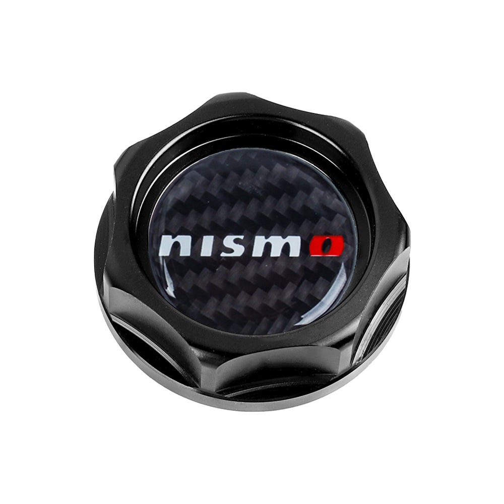 Brand New Nismo Black Engine Oil Cap With Real Carbon Fiber Nismo Sticker Emblem For Nissan