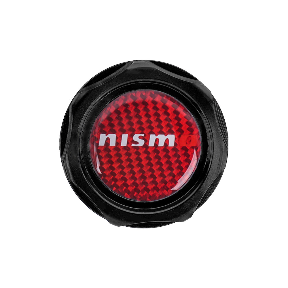 Brand New Nismo Black Engine Oil Cap With Real Carbon Fiber Nismo Sticker Emblem For Nissan