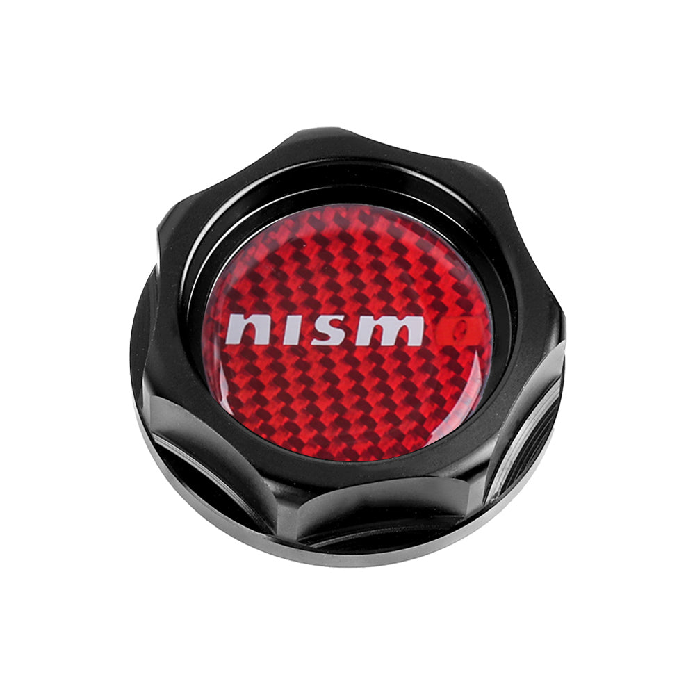 Brand New Nismo Black Engine Oil Cap With Real Carbon Fiber Nismo Sticker Emblem For Nissan