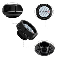 Load image into Gallery viewer, Brand New Nismo Black Engine Oil Cap With Real Carbon Fiber Nismo Sticker Emblem For Nissan