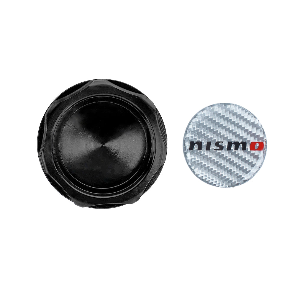 Brand New Nismo Black Engine Oil Cap With Real Carbon Fiber Nismo Sticker Emblem For Nissan