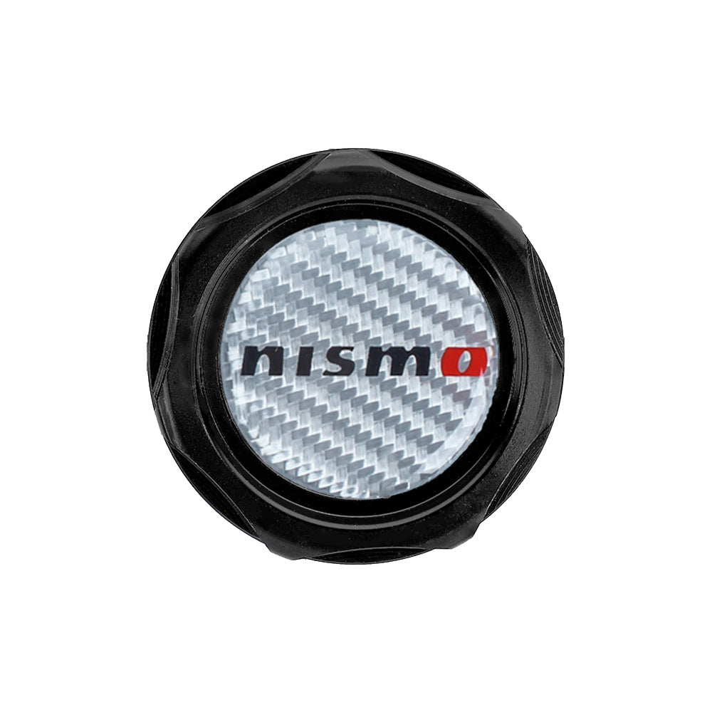 Brand New Nismo Black Engine Oil Cap With Real Carbon Fiber Nismo Sticker Emblem For Nissan