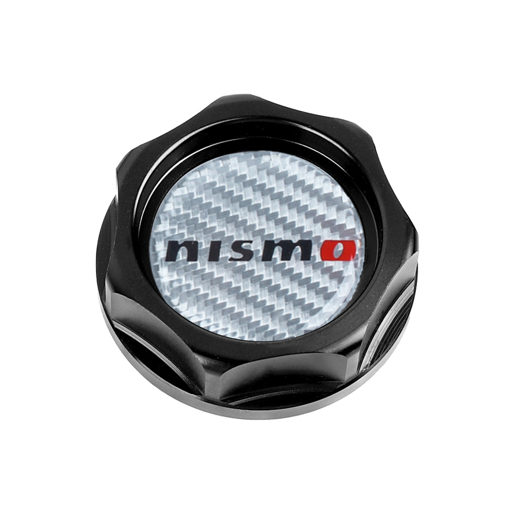 Brand New Nismo Black Engine Oil Cap With Real Carbon Fiber Nismo Sticker Emblem For Nissan