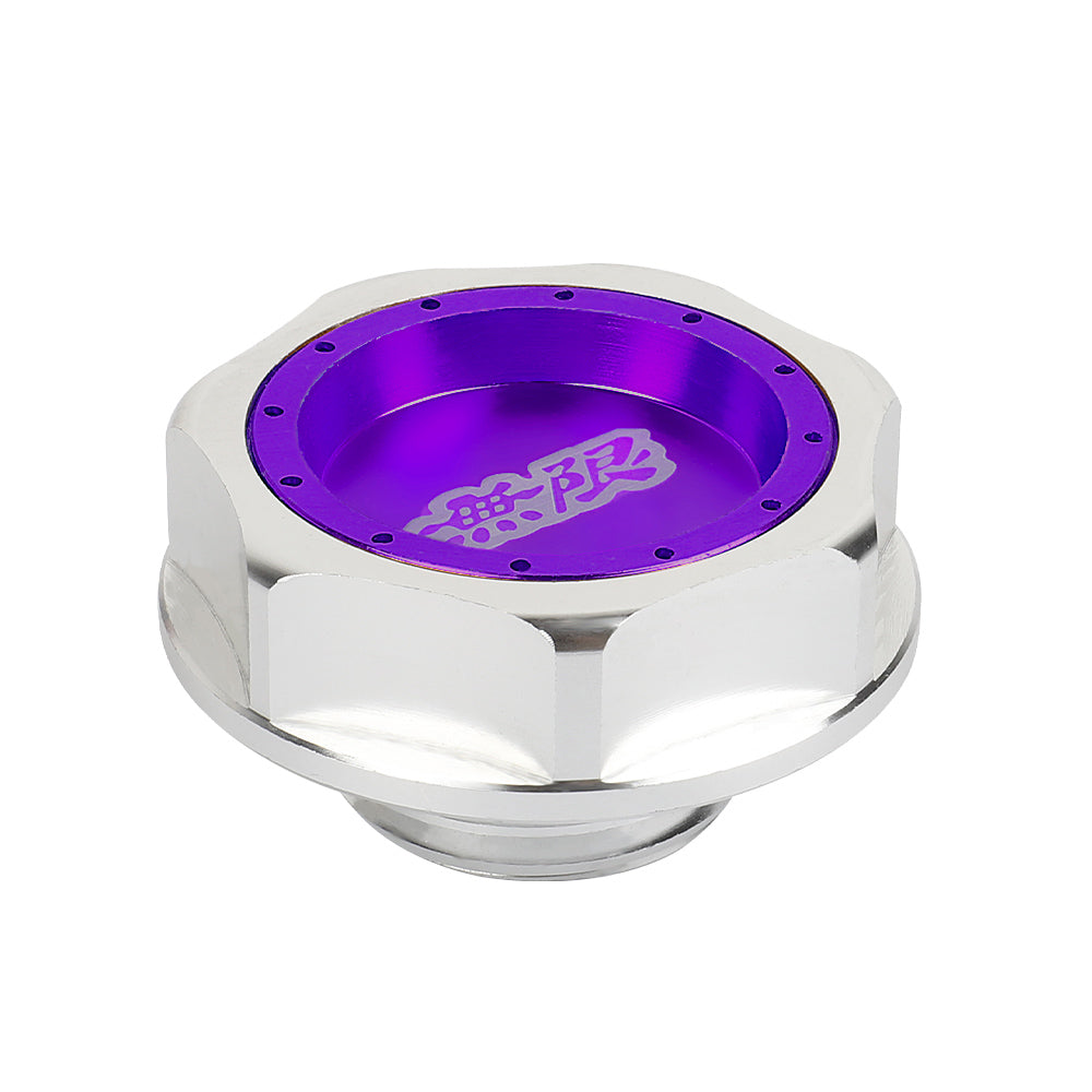 Brand New JDM Mugen Emblem Brushed Purple Engine Oil Filler Cap Badge For Honda / Acura