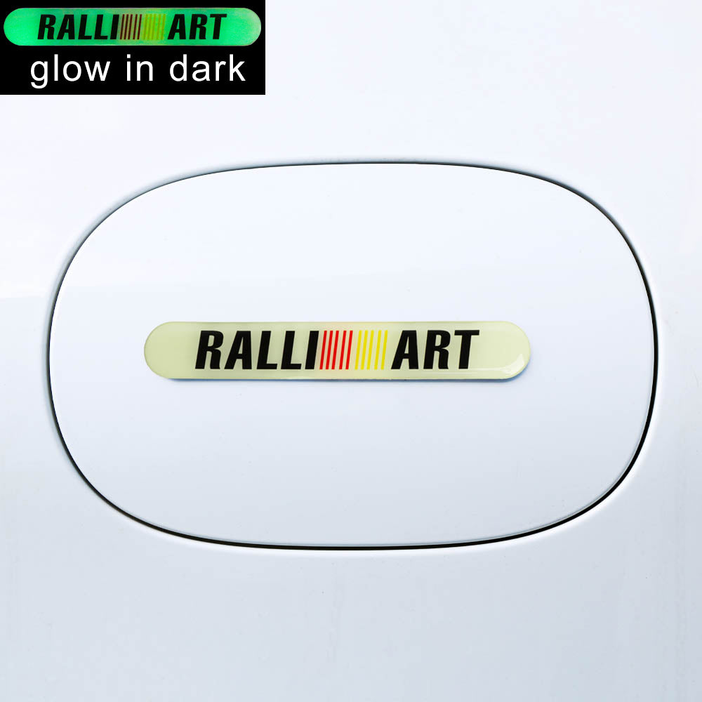 Brand New 8PCS RALLIART Glows in Dark Green Car Trunk Side Fenders Door Badge Scratch Guard Sticker