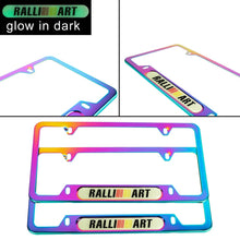 Load image into Gallery viewer, Brand New Universal 2PCS Ralliart Neo Chrome Metal License Plate Frame