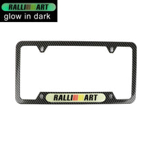 Load image into Gallery viewer, Brand New Universal 2PCS Ralliart Carbon Fiber Style Metal License Plate Frame